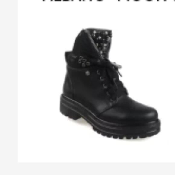 NWOT - Pearl Décor Combat Boots (Size 6 / US 6.5) * Black - Picture 3 of 11